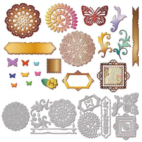 GLOBLELAND Stanzformen Mit Vintage Spitzenmuster Metall Retro Briefmarken Stanzschablone Papier Stanzformen Für Scrapbooking Kartenherstellung Basteln Papierkarten von GLOBLELAND