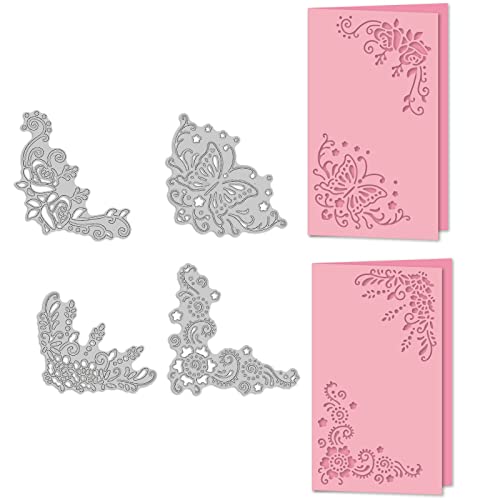 GLOBLELAND Stanzschablonen Ecke Metall Schneiden Schablonen Ecke Spitze Stanzformen für Kartenherstellung und DIY Scrapbooking Papier Sammelalbum Dekor von GLOBLELAND