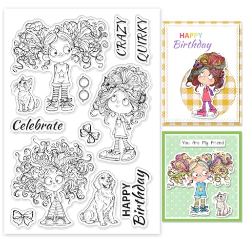 GLOBLELAND Transparente Stempel Mit Comic Figuren Zeichentrickfiguren Hunden Silikon Stempel Siegel Welpen Haustiere Transparente Stempel Für DIY Scrapbooking Karten Erstellen von Fotoalben von GLOBLELAND