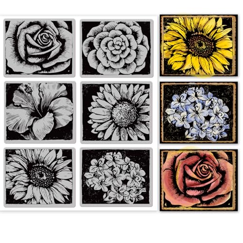 GLOBLELAND Vintage Flower Cling Rubber Stamp Vintage Flower Cling Mount Stamp Script Stamps Script Stamps Für Kartenherstellung Und Fotoalbum-Dekoration Und DIY-Scrapbooking von GLOBLELAND