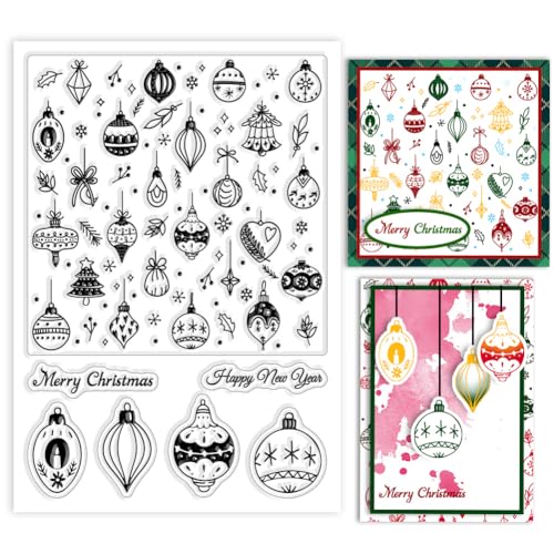 GLOBLELAND Weihnachts Hintergrund Klare Silikonstempel Für DIY Kartenherstellung Weihnachtsglocken Silikon Transparent Siegel Dekorative Klare Stempel Für Scrapbooking Und Fotoalbum Dekoration von GLOBLELAND