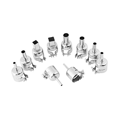 10 Stück/Set Heißluftdüsen Düsen Kits für Heißluftlötstationen Reparatur Werkzeuge für 850 850A 852 852D 852D+ von GLOGLOW