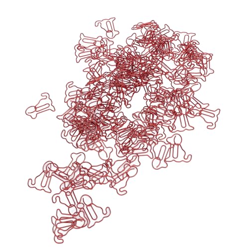 100 Stück Büroklammern, Hundeförmige Büroklammern aus Eisenmaterial, Dekorative Lesezeichen, Planerklammer mit Organisation von Papieren, Markieren von Büchern für Notizbücher, von GLOGLOW