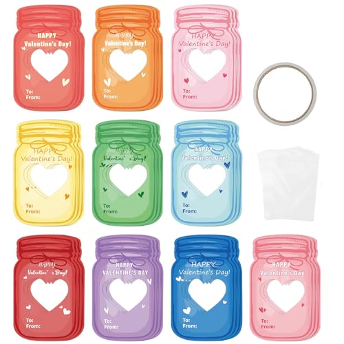 30pcs Jar -förmige Karten Set, Plastiktüten Doppelseitiges Klebeband 10 Einzigartige Lebendige Farben Fördern Kreativität Lustige Geschenke Karten Zum Geburtstag des Festivals von GLOGLOW