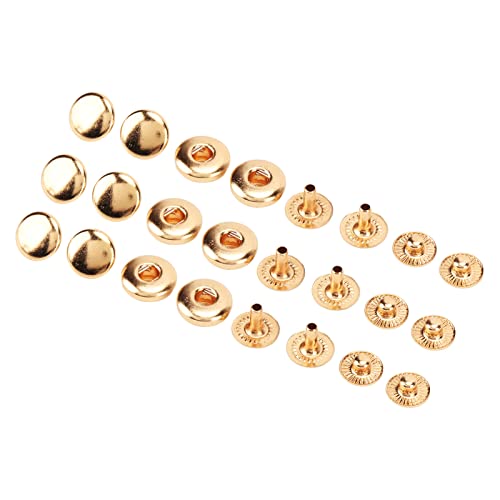 200 Set Leder-Druckknöpfe, 8 mm Metall-Druckknöpfe Druckknöpfe Exquisite glänzende Messing-Druckknöpfe Metall-Druckknöpfe für Lederhandwerk Nähen Reparatur Kleidung Knopf-Set Gold von GLOGLOW