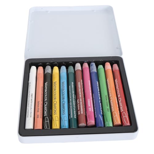 GLOGLOW Aquarellstift-Set, Professionelle Seidige Aquarellstiftstifte für Papiere, Tragbares Galerie-Set mit Aufbewahrungsbox für die Tägliche Praxis der Kunsterstellung (12 Farben) von GLOGLOW