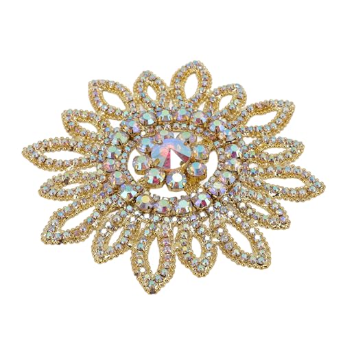 Glas-Strass-Sonnenblumen-Dekor in Runder Blumenform mit Kreisförmigem Stereoskopischem Aussehen, Schillernde Brillanz für Kleidung, Schuhe, Taschen, Schmuck, Dekoration von GLOGLOW