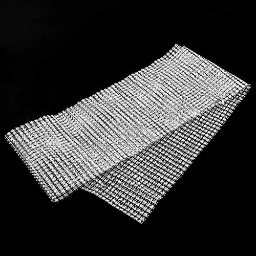 Mesh-Strassbesatz, 24 Reihen, 1 Yard, Zuschneidbares Diamant-Mesh-Band, Glitzerndes Strass-Kristall-Kettchen, Strass-Kristall-Diamant-Mesh-Wrap (SILVER) von GLOGLOW