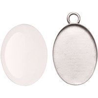 Cabochon-Anhänger klein - Oval von Silber