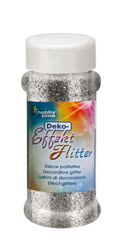 GLOREX 6 2817 381 - Deko-Effekt-Flitter, 60 ml, silber, gutdeckender Flitter zur Gestaltung von Schmuck, Armbändern, Halsketten, Accessoires und als Dekoration von GLOREX