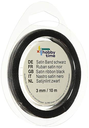 GLOREX Band, Satin, Schwarz, 7 x 5.5 x 1 cm von GLOREX