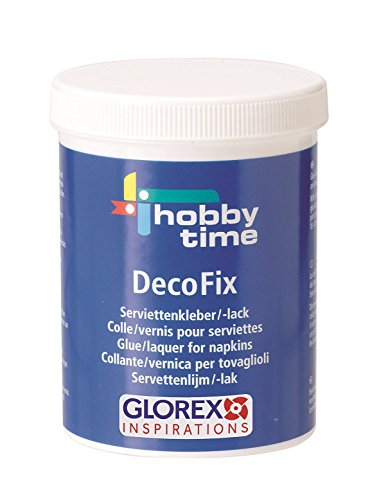 GLOREX DecoFix Serviettenkleber 250ml Serviettenlack, Kleber, Mehrfarbig, 10 x 7 x 7 cm von GLOREX