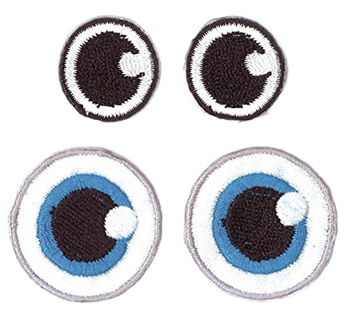 GLOREX Eye See You Eyes 2" 2 Paar zum Aufbügeln, Mehrere, Mehrfarbig, 11 x 9 x 0.2 cm von GLOREX