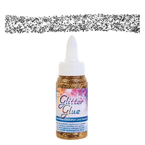 GLOREX Glitterglue Flasche 60ml Dosierverschluss, Glitter, Silber, 3,4 x 3,4 x 10,4 cm von GLOREX