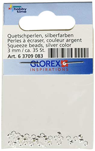 GLOREX Quetschperlen, Mehreres, Silber, 9 x 4.59 x 0.2 cm von GLOREX