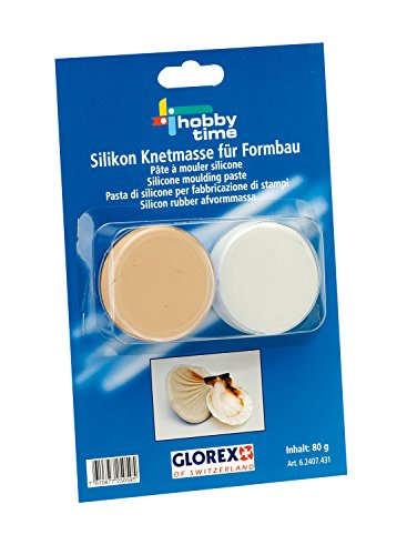 Glorex 6 2407 431 - Silikon Knetmasse 2 - Komponenten für Formbau, 2 x 40 g, zur Abformung von kleinen Gegenständen geeignet von GLOREX