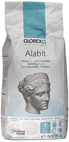 Glorex 6 2608 430 - Alabit Gießmasse naturweiß, hochwertiger Modelliergips, 5000 g von GLOREX