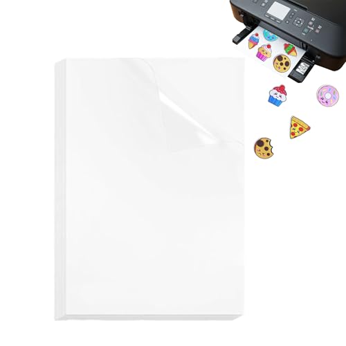 GLQ - 25 Blatt A4 Selbstklebende Folien,Bedruckbare Klebefolie Transparent,Vinylfolie Sticker Papier zum Bedrucken,Aufkleber Selbstklebend Wasserfest für Tintenstrahldrucker Laserdrucker von GLQ