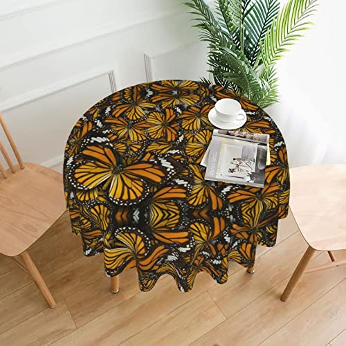 Heaps of Orange Monarch Butterflies Tischdecke, wasserabweisend, auslaufsicher, waschbar, Polyester-Tischdecke, dekorativer Stoff, Tischdecke für Esstisch, Buffet-Partys und Camping, 152,4 cm von GLRTORE