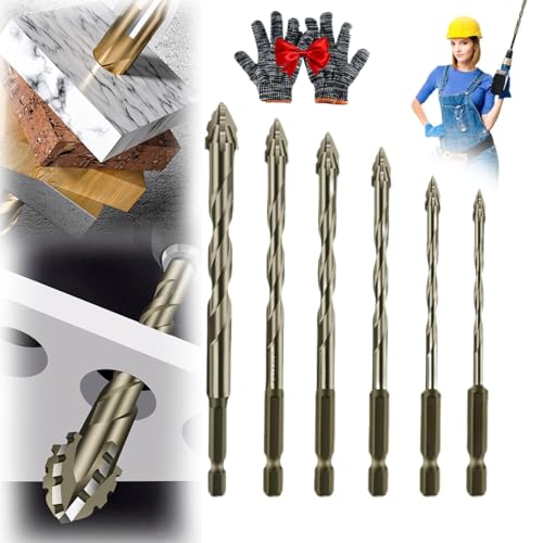 New Four-Flute Sawtooth Eccentric Drill Bit, Titanium-Coated Design twist drill bit set, high-strength eccentric twist drill bit, Efficient Drill and Tap Set, For Wood and Metal (4/5/6/8/10/12) von GLSAYZU