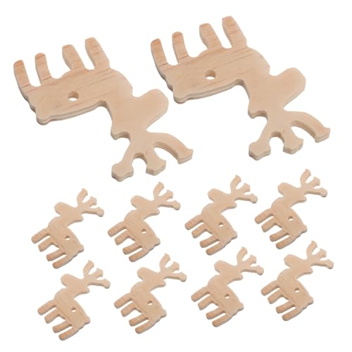 10st Hirschhandwerk Aus Holz Unvollendetes Tierornament Aus Holz Kleine Rentierfiguren Hirsch Weihnachtshirschfiguren Rentierschmuck Aus Holz Holzornamente Beige Hölzern GLSTOY von GLSTOY