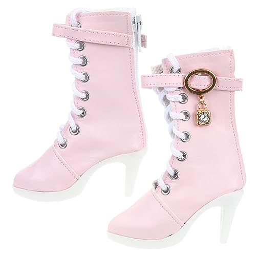 GLSTOY 1 Paar Puppe High Heels kleine High Heels Absätze für Kinder Puppen Kleidung Puppen Klamotten Spitzenschuhe fersensporn Einlagen Puppenstiefel mit hohen Absätzen winzige Stiefel von GLSTOY