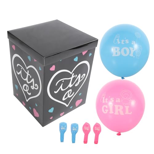 GLSTOY 1 Satz Geschlechtsoffenlegungsbox -Boxen Partydekorationen zum Aufdecken des Geschlechts Geburtstagsballon Gold Neon -Dusche-Boxen Babyboxen für die Babyparty Plastik von GLSTOY