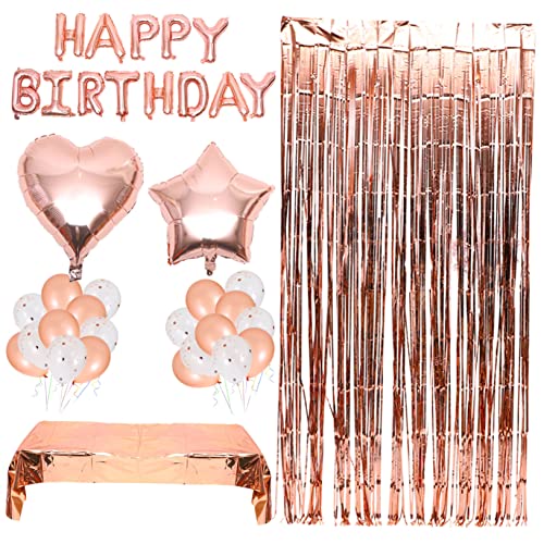 GLSTOY 1 Set Aluminiumfolie Mädchen Geburtstag Partydekorationen Papier Aluminiumfolie Roségold Dekorationen Roségold Geburtstagsdekorationen Frauen Alles Zum Geburtstag von GLSTOY