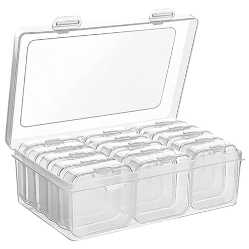 GLSTOY 1 Set Organizer Box Mit Fächern Transparente Schmuckaufbewahrung Für Perlen Bastelmaterialien Und Kleinteile Praktische Sortierbox Für Schmuckherstellung Und Nail von GLSTOY