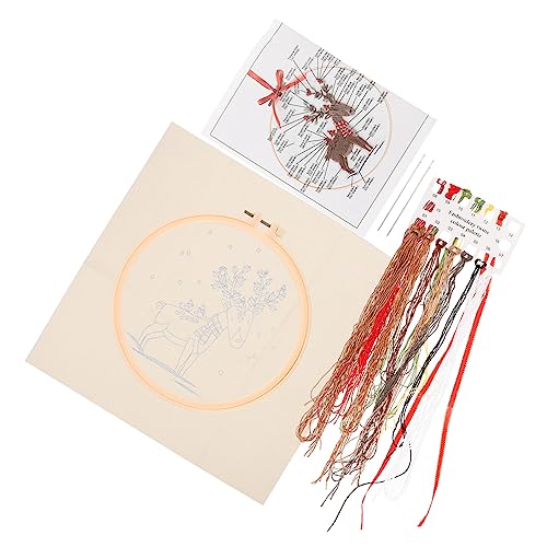 GLSTOY 1 Set Weihnachts Kreuzstich Häkelsets Weihnachtsstickerei Kreuz Stickerei Aida Tuch Ornament Sets DIY Kreuztuch Sticksets DIY Stickset Baumwolltuch von GLSTOY