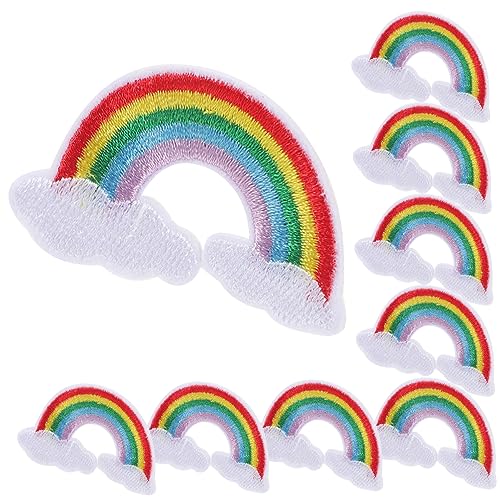 GLSTOY 10 Stück Bemalte Wolken Stickerei Lgbt Applikationen Helle Hausdekorationen Für Zuhause Stickerei Ornament Set Stickerei Aufnäher Zubehör Zum Aufnähen Aufnähen Aufnähen von GLSTOY