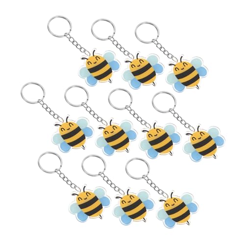 GLSTOY 10 Stück Bienen Schlüsselanhänger Autoschlüssel Anhänger Niedlicher Cartoon Bienen Anhänger Cartoon Biene Hängender Schlüsselanhänger Neuartiger Schlüsselanhänger von GLSTOY
