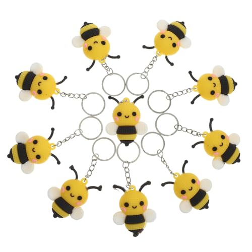 GLSTOY 10 Stück Bienen Schlüsselanhänger Rucksack Schlüsselanhänger Cartoon Biene Schlüsselanhänger Cartoon Biene Anhänger Schlüsselanhänger Partygeschenke Taschenanhänger von GLSTOY