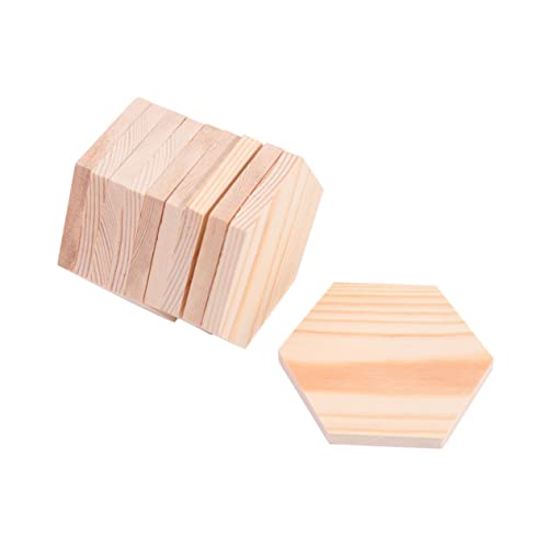 GLSTOY 10 Stück Kleine Holzblöcke Adornos Para Mesa De Decor Für Tischkreis Tischsets Unvollendete Couchtisch Quadrat Etiketten DIY Holzblock Bastelholz Holz von GLSTOY