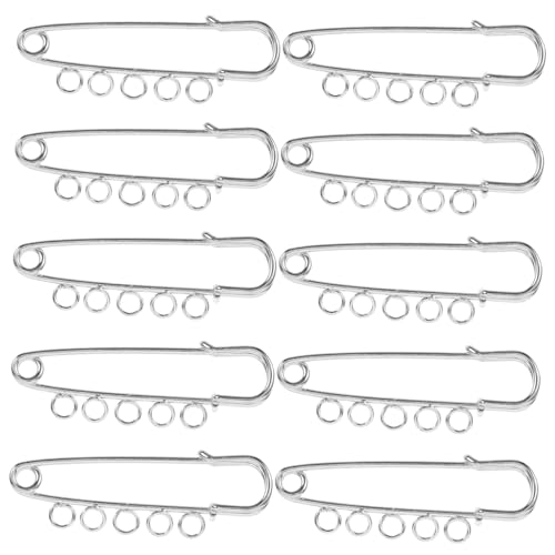 GLSTOY 10 Stück Metallbroschen Mit Sicherheitsnadeln Vielseitiges Zubehör Für Heimwerker Perfekt Für Anstecker Und Kreative Projekte Hochwertige Sicherheitsnadeln Mit Löchern von GLSTOY