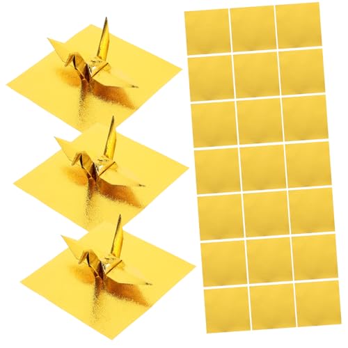 GLSTOY 100 Blatt Goldfarbenes Origami Faltpapier Quadratisches DIY Papier Ideal Für Bastelprojekte Und Kreative Origami Kunst Doppelseitig Und Vielseitig Einsetzbar von GLSTOY