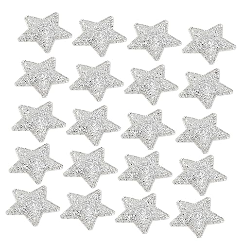 GLSTOY 100St Pentagramm-Patch Sterne-Stickerei-Patches Weihnachtsstern-Patches dekorative Patches weihnachtsdeko igelkostümkinder Patch-Aufkleber für Kleidung Stoffaufkleber Silver von GLSTOY