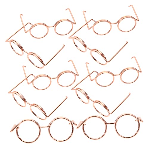 GLSTOY 10 Stück Mini-puppenbrille Metallrahmen Roségold Umrandet Brillen Für Puppen-anzieh-zubehör von GLSTOY