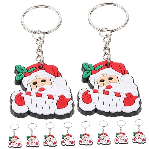 GLSTOY 10st Dekorativer Taschenanhänger Schlüsselanhänger in Weihnachtsmannform Schlüsselversorgung Weihnachtsmann-statue Schlüsselanhänger Schöner Taschenanhänger Taschenzubehör Pvc von GLSTOY