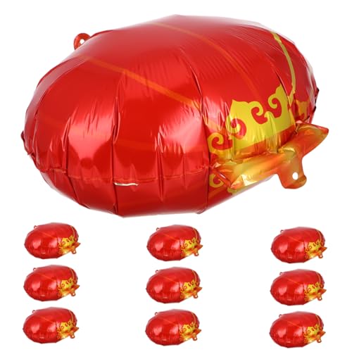 GLSTOY 10st Laternenballon Jumbo-ballons Rote Chromballons Ballonbogen-set in Rot Und Gold Chinesische Neujahrsballons Herbstballon Elektrischer Anhänger Für Das Neue Jahr Aluminiumfolie von GLSTOY