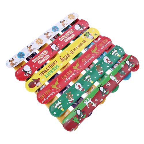 GLSTOY 12St Geburtstagsparty liefert Spielzeug für die Weihnachtsfeier Slap Armband Partybevorzugung weihnachtsmotiv weihnachtsarmband Party-Slap-Armbänder Armband für die Dekoration PVC von GLSTOY