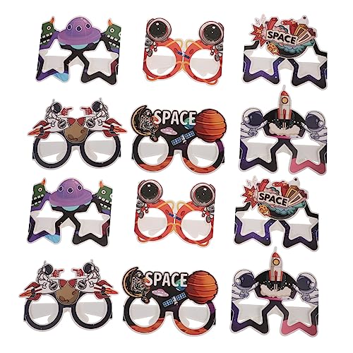 GLSTOY 12st Sci-fi-weltraumbrillen-Set Praktische Partybrille Gläser Mit Partymotiven Raumgeburtstagsdekorationen Weltraum-Sonnenbrille Tragbare Partybrillen Weltraum-partybrille Papier von GLSTOY