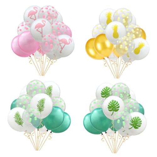 GLSTOY 15 Teiliges Flamingo Ballon Set 12 Zoll Rosa Luftballons Mit Punkten Und Flamingo Motiven Perfekt Für Hochzeiten Geburtstagsfeiern Und Sommer Partys Inklusive Deko Für von GLSTOY