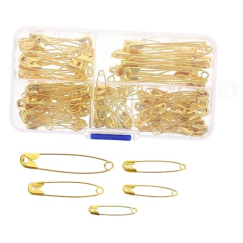 GLSTOY 150 Stück Sicherheitsnadel Sicherheits-DIY-Nadel Kleiderklammer Mini-Zubehör Broschennadelclips Kleidersafe Kleiderbefestigungs-Safe-Pin Kleiderbefestigungsstift Legierung Golden von GLSTOY