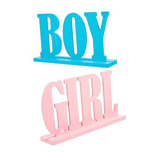 GLSTOY Gender Reveal Party Deko 2 Geschlecht Offenbaren Ornamente Junge Buchstaben Neue Frauen Junge Oder Blöcke Geschlecht Offenbaren Desktop von GLSTOY