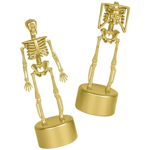 GLSTOY 2 Stück Halloween Skelette Figuren Bewegliche Deko Für Gruselige Partys Tischornamente Und Sammlerstücke Ideal Für Spukhaus Requisiten Und Halloween Dekorationen von GLSTOY