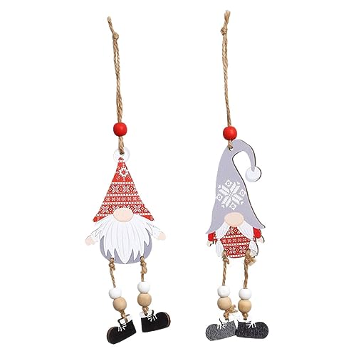 GLSTOY 2 Stück Weihnachtsdekoration, Kleiner Anhänger, Weihnachtsbaum, Gesichtslos, Ältere Männer Und Frauen, Mit Fußanhänger, Weihnachtszwerg Ornamente, Zwerg Ornamente Für von GLSTOY