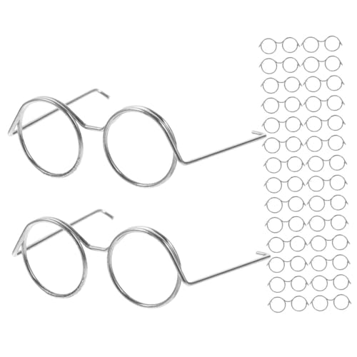 GLSTOY 20 Stück Mini Puppenbrillen Puppen Anziehzubehör Eisenpuppen Brillenrahmen Miniatur Brillen Für Party Modische Brillen Dekore Puppen Anzieh Zubehör DIY Puppenbrillen von GLSTOY