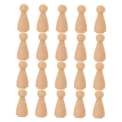 GLSTOY 20 Stück Unvollendete Holzpuppen Für DIY Puppenhaus Menschenförmige Figuren Khaki Ideal Für Kreative Handwerksprojekte Und Dekoration Im Miniaturformat von GLSTOY