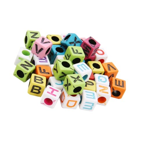 GLSTOY 200 Stücke DIY Acryl Lose Perlen Cube Alphabet Perle Für Schmuckherstellung (0,5 Mm) von GLSTOY